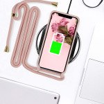 Wholesale Crossbody Lanyard Neck Strap Adjustable Necklace Pro Silicone Case Bag for iPhone 12 / 12 Pro 6.1 (Pink)